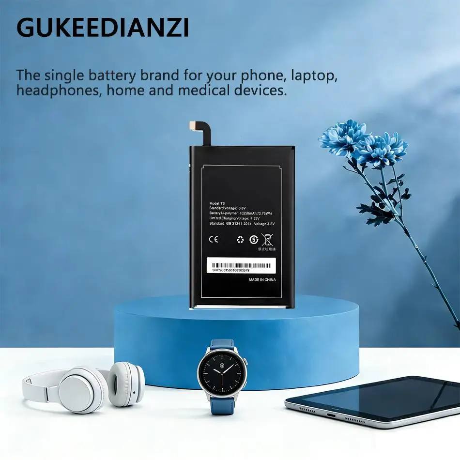 

Аккумулятор для мобильного телефона 6250 мАч для Homtom HT6, Oukitel K6000 Pro, Ulefone Power, Doogee T6 Safe