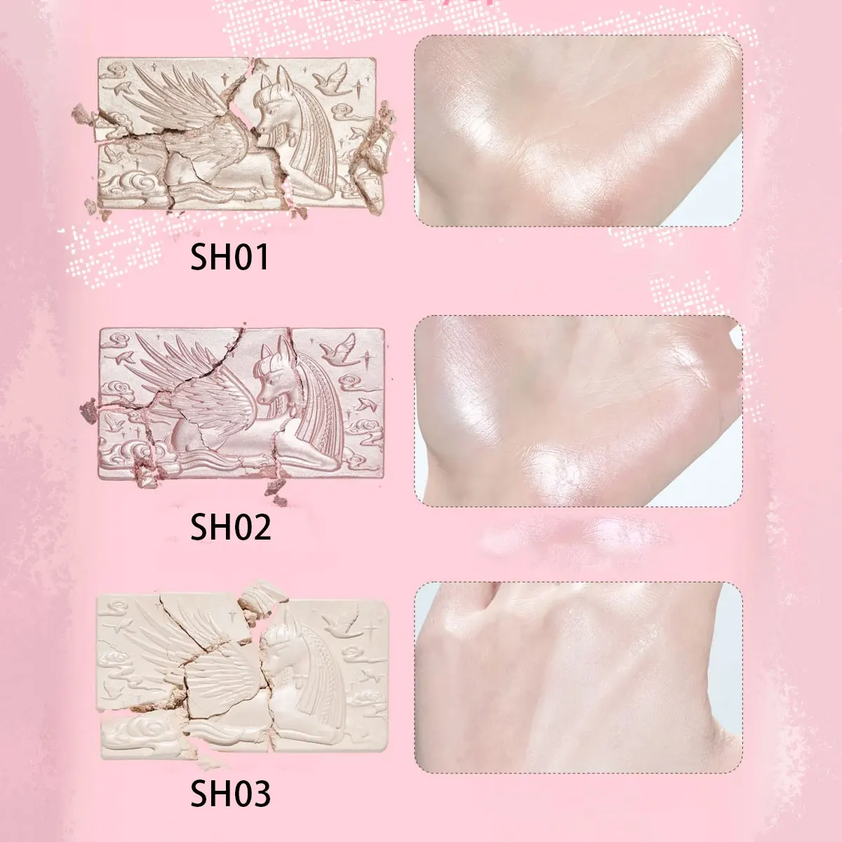 Cheeryep Qianyan Pillow Gem Highlighting Powder,Sheer Watery Glow,Natural Highlighting,Suitable For All Skin Tones