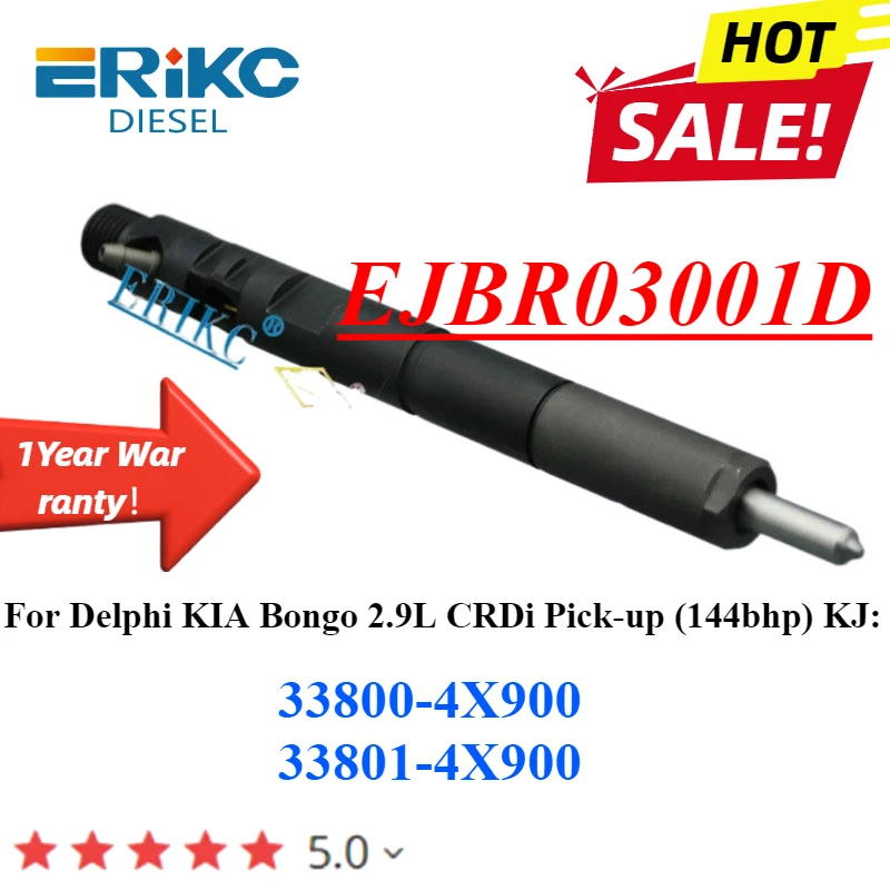 ERIKC 33801-4X900 Common Rail Fuel Injector EJBR03001D Diesel Injector Nozzle 338004X900 For Delphi KIA Bongo 2.9L CRDi Pick-up