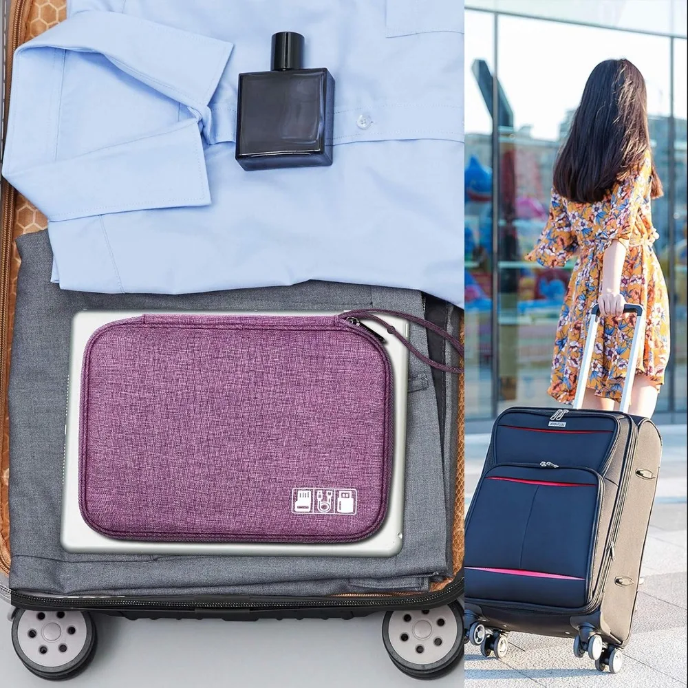 حقيبة تنظيم إلكترونيات السفر، منظم تخزين الكابلات المحمول، ملحقات إلكترونية، حقائب حامل تخزين شاحن الهاتف #5