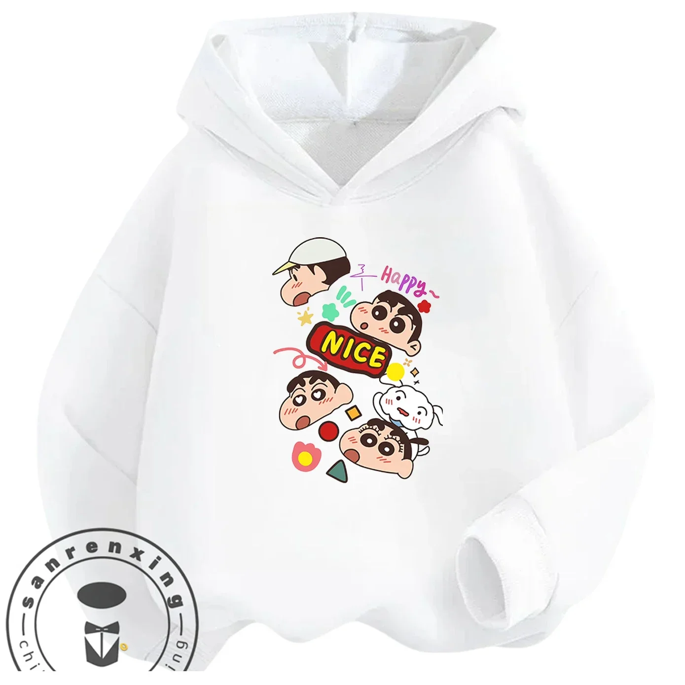 Fashion Kawaii Hoodie Cute Cartoon Design Autumn Winter Casual Kids Top Crayon Shin Chan 3 14