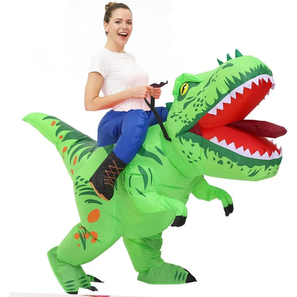 2025 Popular Inflatable Dinosaur Costumes for Adults and Kids Creative Cartoon Role Playing Models Great for Holiday Parties