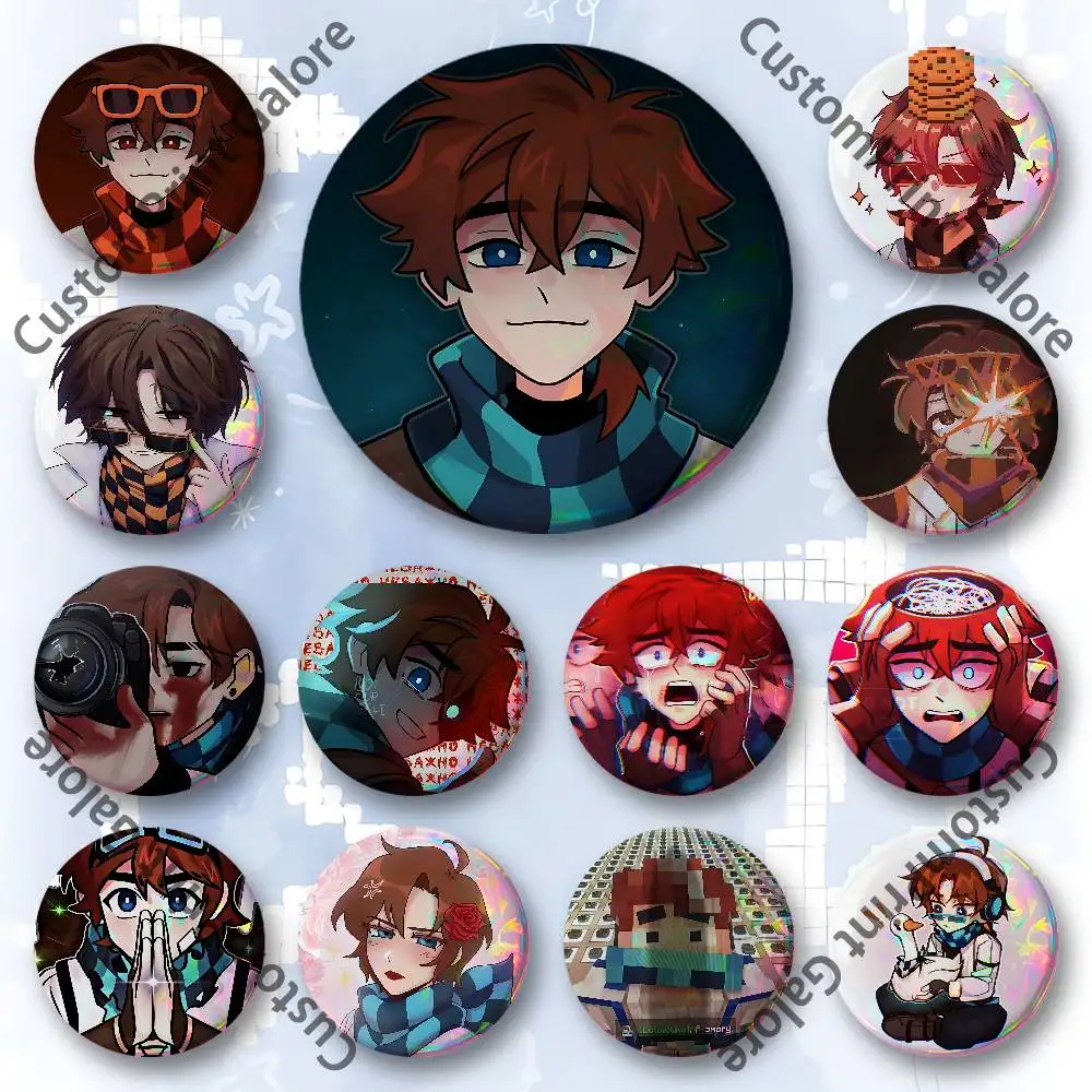 

M-MrLololoshka Enamel Pin Tinplate Round Brooch Cosplay Nijigen Otaku Culture Badges 58mm 44mm 32mm 75mm 25mm