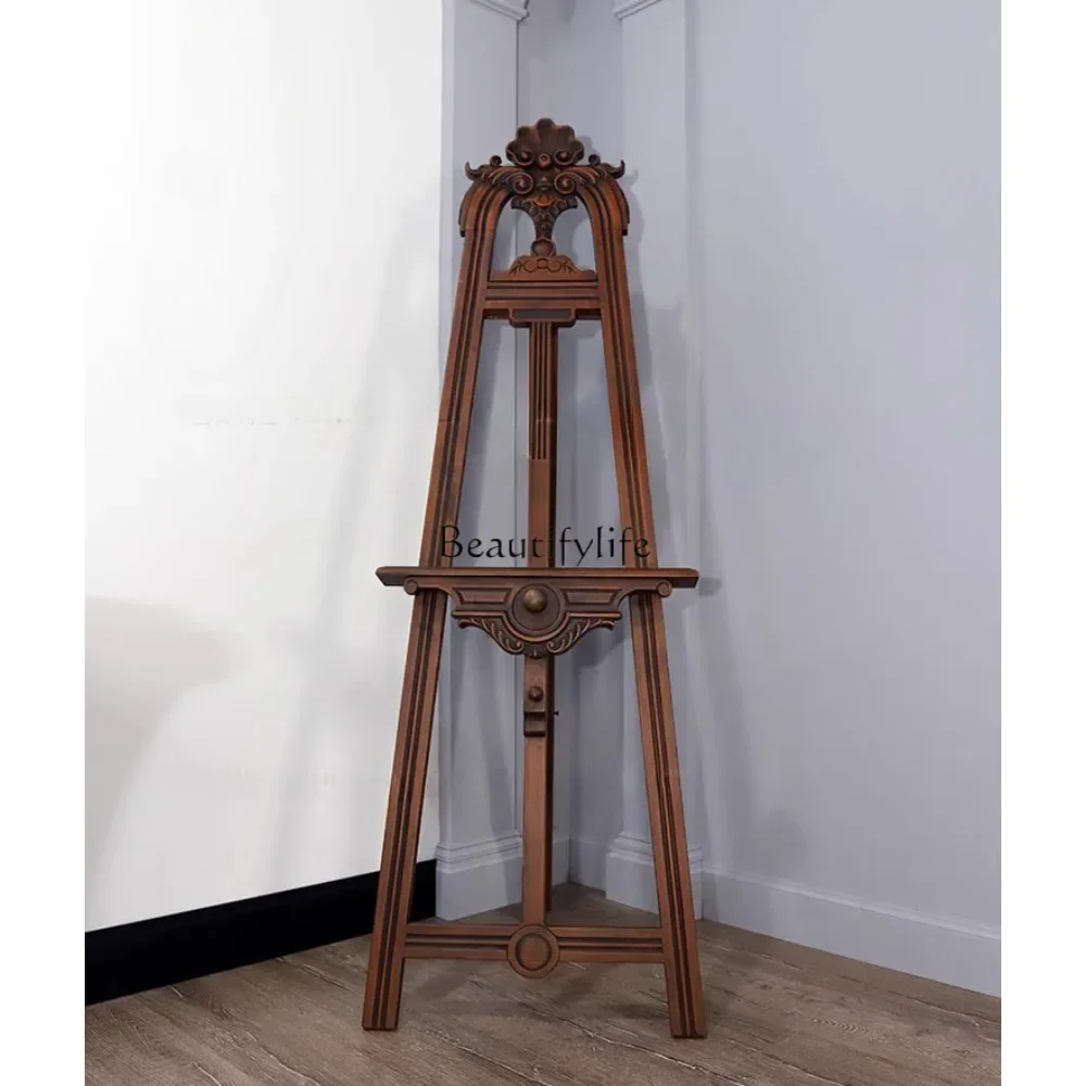 

yj39 Retro Distressed Log Home Lifting Easel School Gallery B & B Cafe Display Stand
