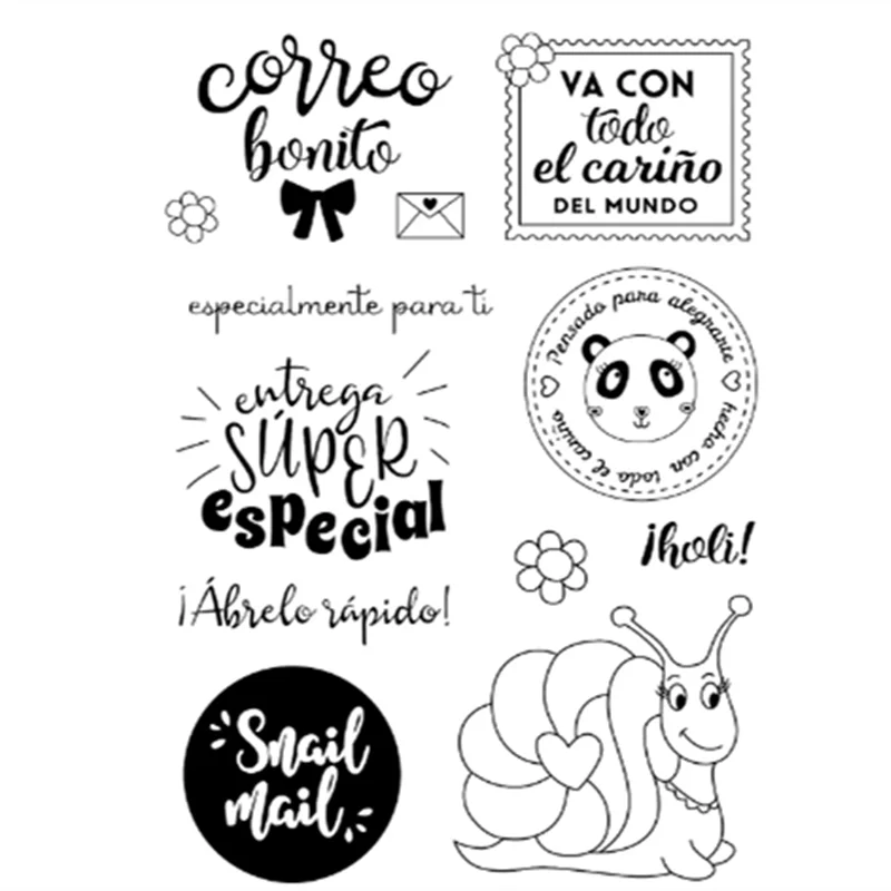 new spanish Word phrase Clear Stamp Transparent Silicone Stamp Seal Sheet For Scrapbooking Photo Album Decoration