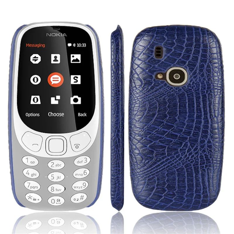 For Nokia 3310 2017 4G Case Crocodile Grain Hard PC with PU Leather Back Cover Phone Case for Nokia 3310 2017 Hard Shell Cover