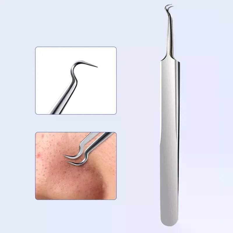 ダブルヘッドにきび除去ツールステンレス鋼にきびにきび皮脂除去顔の傷抽出ツール顔のスキンケア用