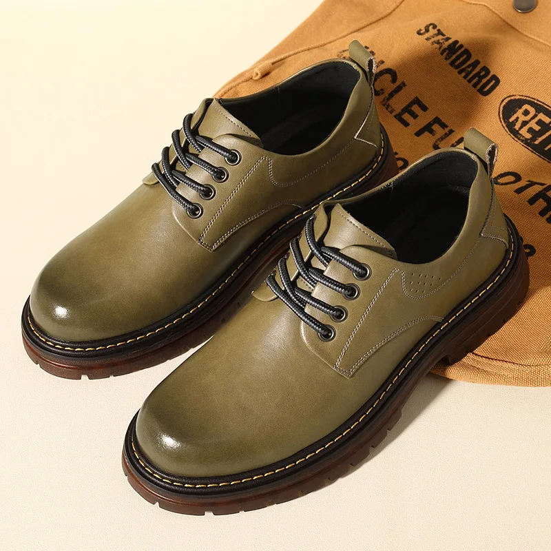 

New Luxury Casual Men High Quality Leather Shoes Spring Autumn Outdoor Tooling Shoes Designer Shoes Men Sneakers Loafers