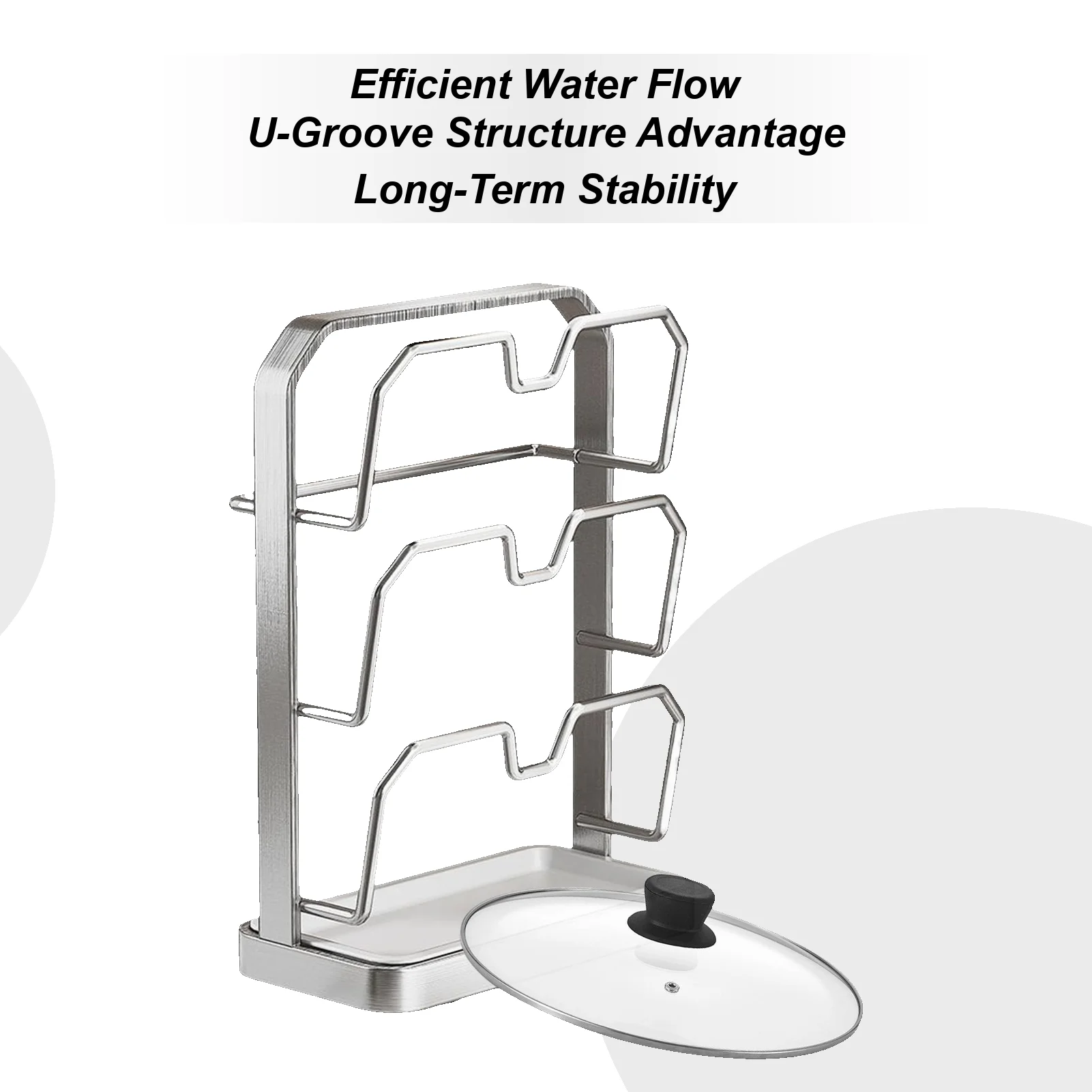 

Pot Lid Storage Pan Lid Stand Vertical Pot Top Storage Rack For Kitchen Countertop Dining Restaurant Cabinet Sink Pantry Home