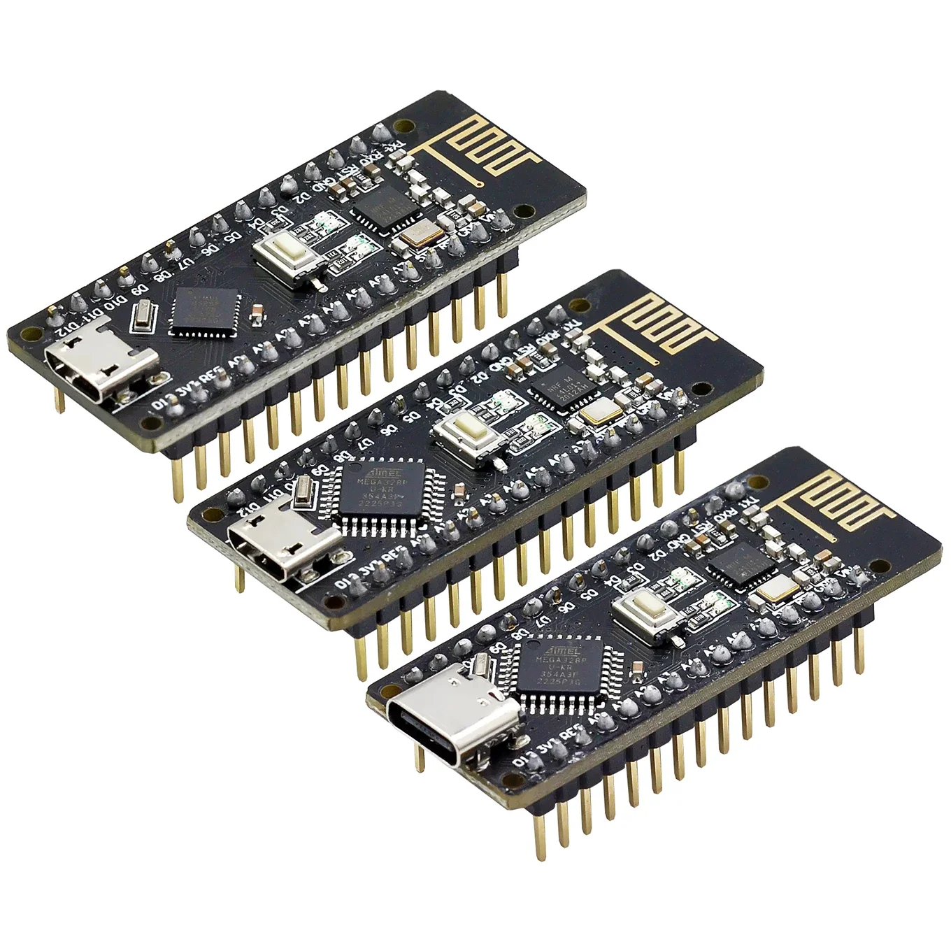 

RF-Nano for Arduino Nano V3.0, Micro USB Nano Board ATmega328P QFN32 5V 16M CH340, Integrate NRF24L01+2.4G wireless