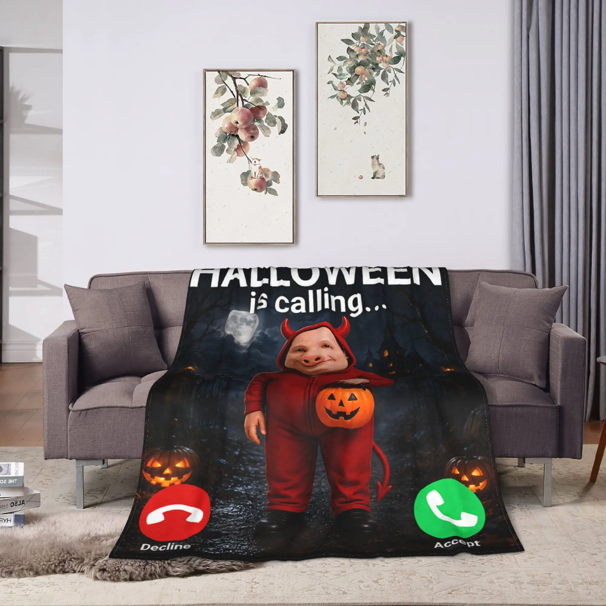 Halloween John Pork Soft Comfy Blanket  Funny Travel Car Bedding Throws Couch Chair Flannel Bedspread Sofa Bed Cover