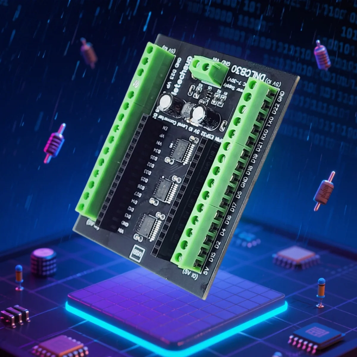 

Плата расширения LvTTL в TTL IO с автоматическим переключением на DIN-рейку для Arduino IOT ESP32 Wi-Fi, двунаправленный преобразователь уровня от 3,3 В до 5 В