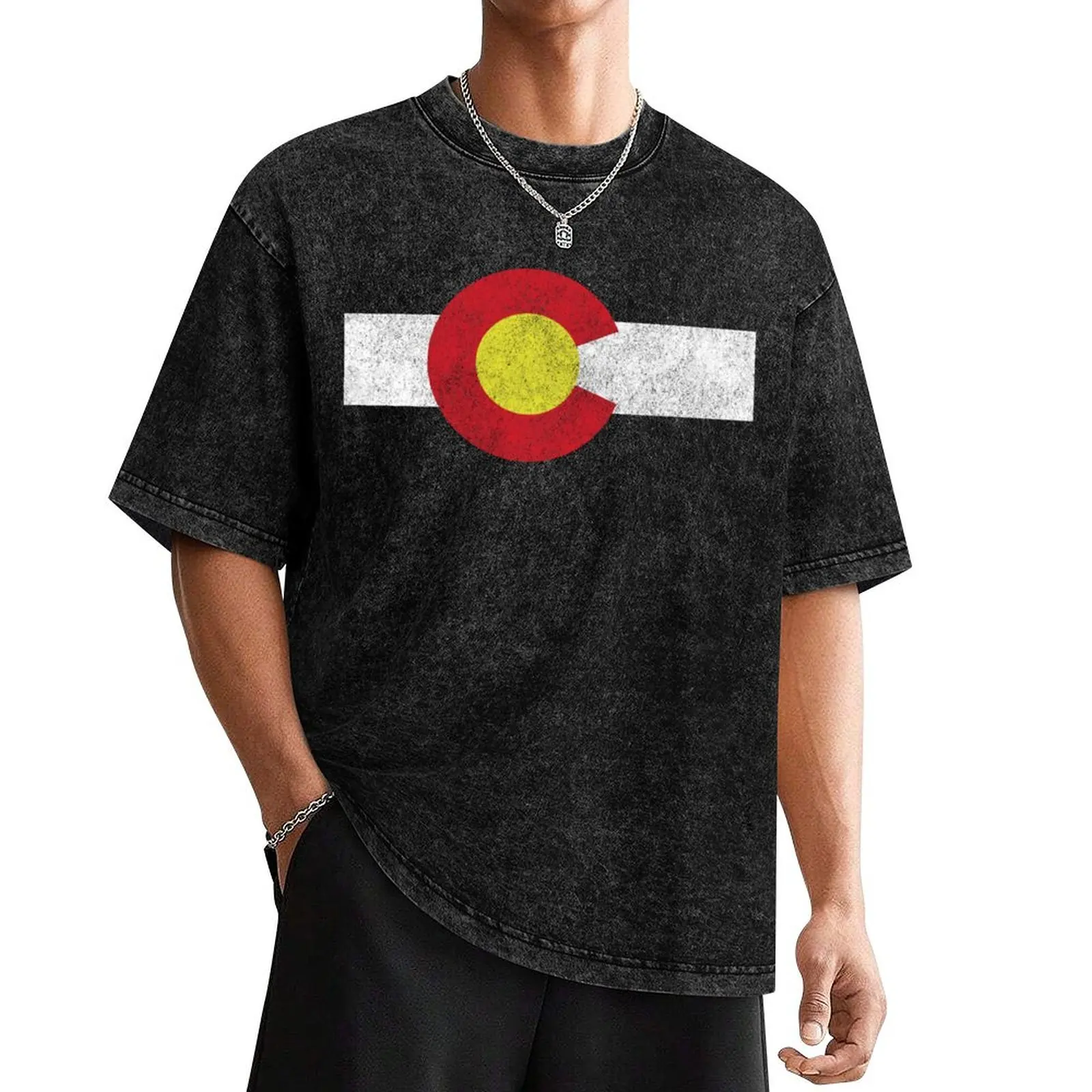 vintage colorado flag T-Shirt oversized graphic tee custom t-shirts graphic t shirts clothing for men