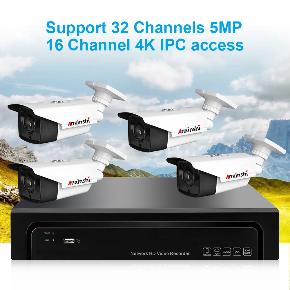 Anxinshi 8MP 5MP 4MP 2MP Ip Bullet System kamer CCTV