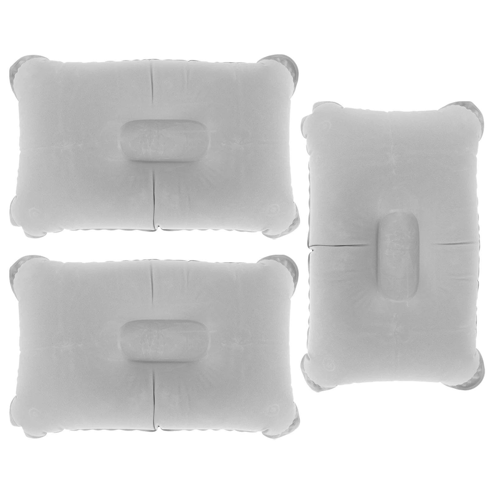 

3 Pcs Bed Pillows Outdoor Camping Household Inflatable Travel for Sleeping Grey Ergonomic Inflating