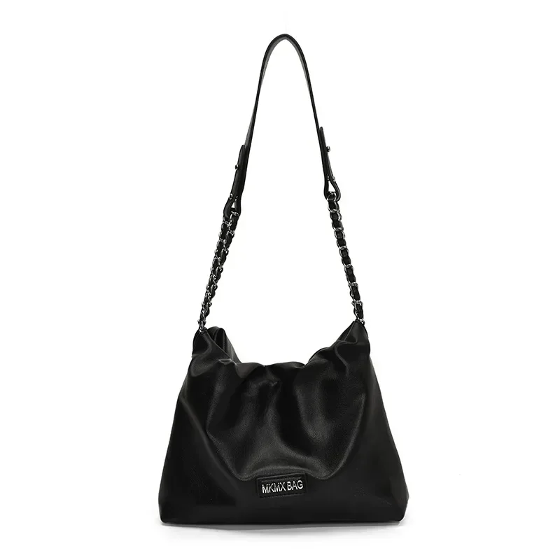 Women's Versatile Soft-Faced Drawstring Bag 2025 - Simple Stylish, Luxury Chain Handle, Shoulder & Handheld, Casual/Party