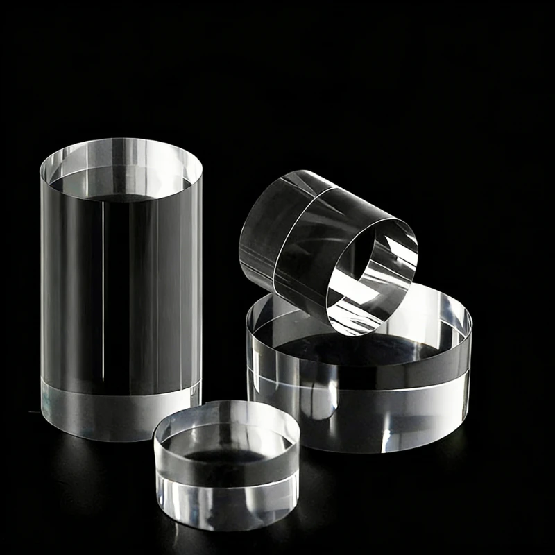 Acrylic round Cylinder Display Stand 10mm-100mm Length Transparent Base Figure Booster Pad Jewelry Accessory Display Rack