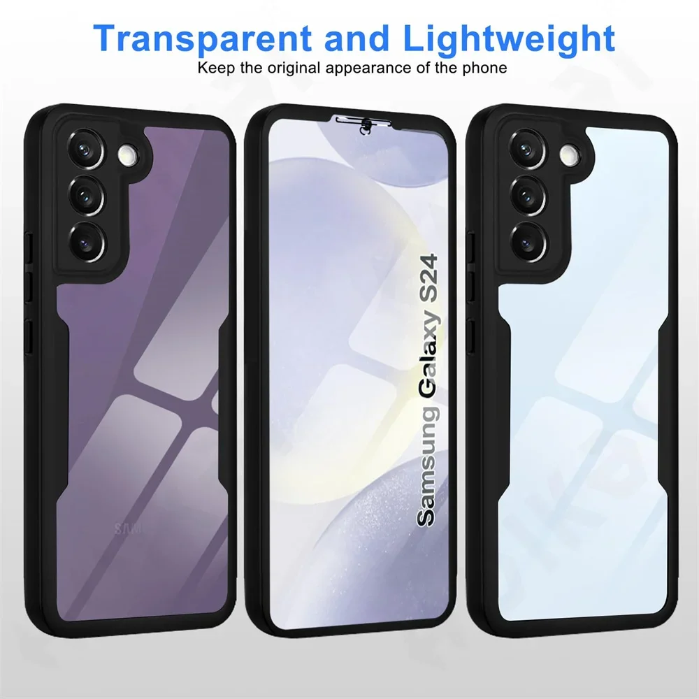 Case For Samsung Galaxy S24 S23 S22 Ultra Plus A55 A35 A15 A54 FE 5G 360 Full Shockproof Silicone Screen Protection Phone Cover image 6