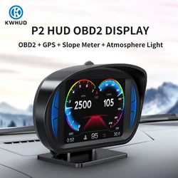 KWHUD HUD OBD2 Display On-board Computer Car GPS Speedometer RPM Tachometer Multifunction Gauges for 90% Gasoline Cars 2008-2024