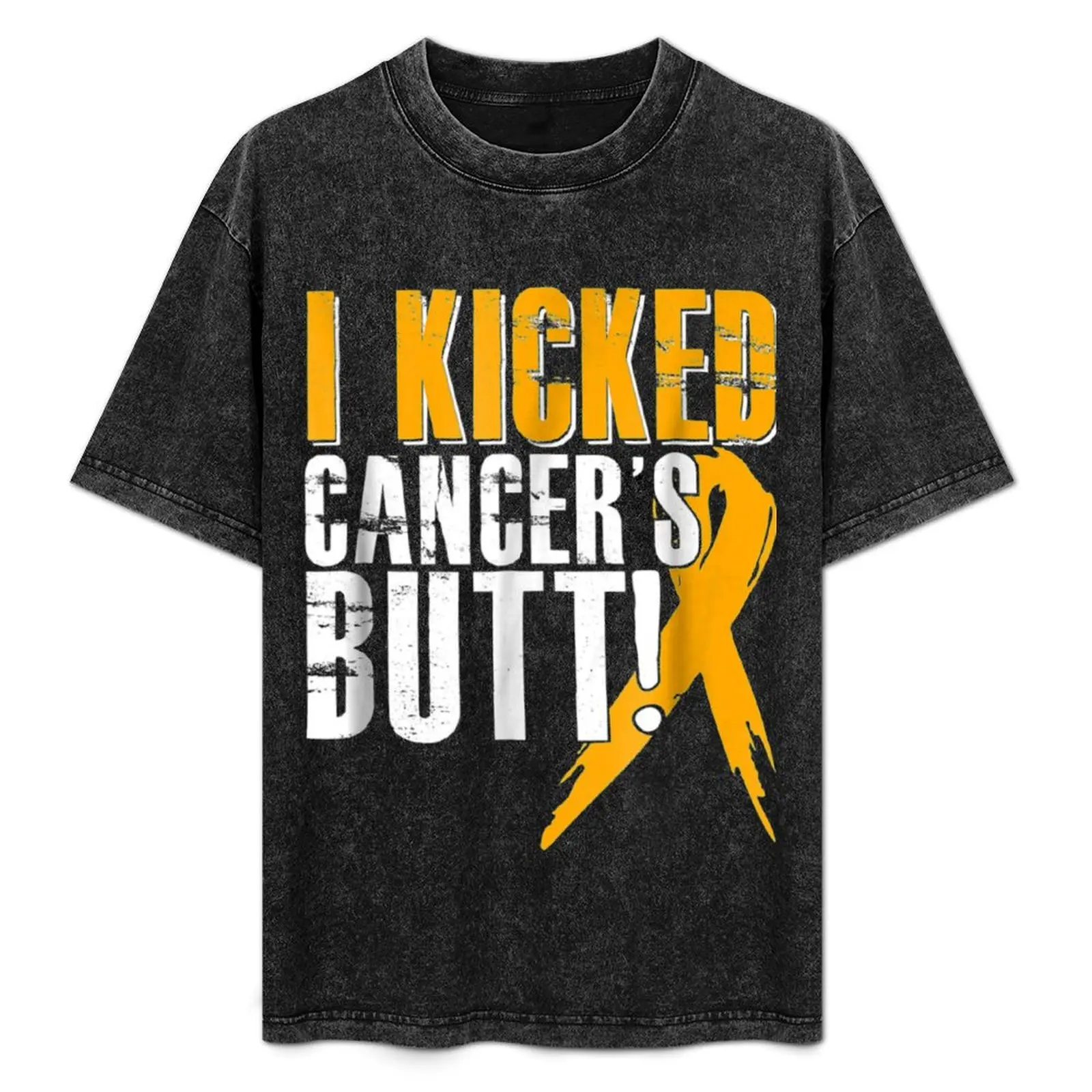 

Childhood Cancer Awareness Survivor Kicked Butt Kids T-Shirt Streetwear Print Tee Shirt