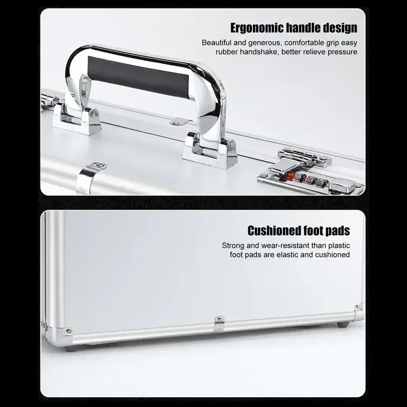Security Handle Briefcases Built-in Truck Case Design Hard Chest Sponge Organizer With Document Lock Aluminum Storage Side