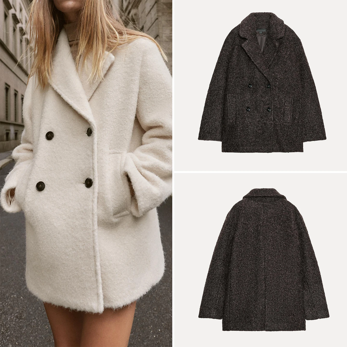 Z manteau à Double boutonnage en cuir perlé pour femme, longueur f, élégant, coupe cintrée, vêtements d'extérieur pour dames, automne