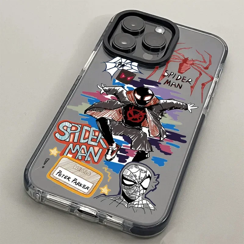 Marvel Spider Man Ha funda de teléfono súper genial para iPhone 16, 15, 14, 13, 12, 11 Pro Max, XR, XS, 7, 8 Plus, Mini Y2K, cubierta suave anticaída