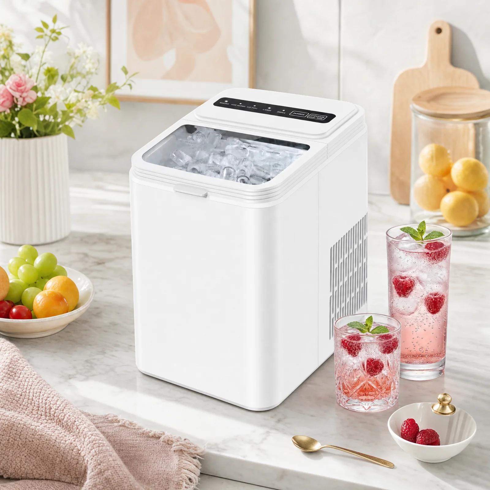 Ice Maker Countertop, 8 Ice Cubes in 6 Mins, 26.5 Lbs/24H, 2 Bullet Ice Sizes, Self-Cleaning Bullet Ice Maker, Portable Ice Machine for Kitchen, Party, Office, and RV Camping image 8
