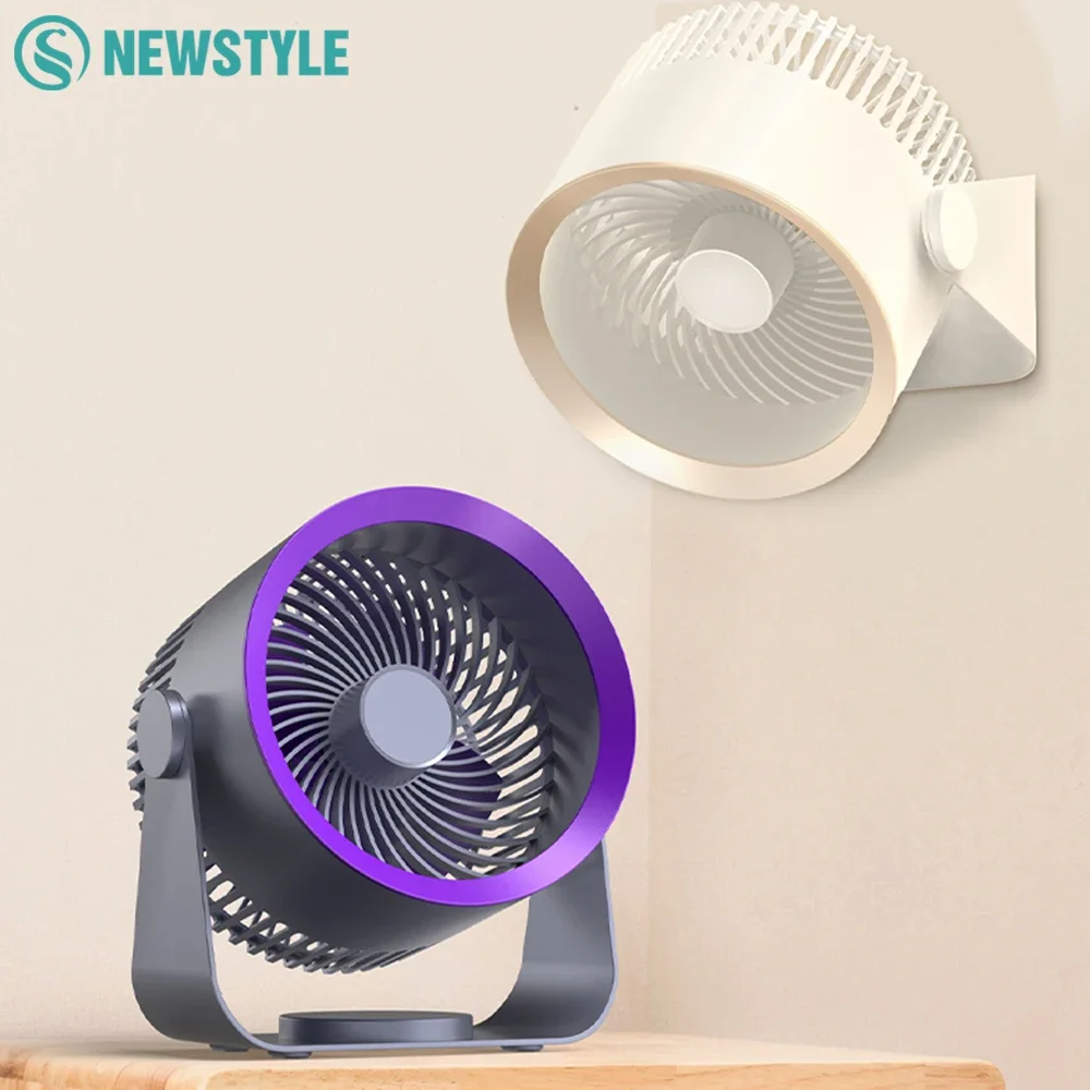 

Многофункциональный настольный электрический вентилятор 4000 мАч USB перезаряжаемый 180 ° Вращающийся настенный циркулятор воздуха Тихий настенный потолочный вентилятор