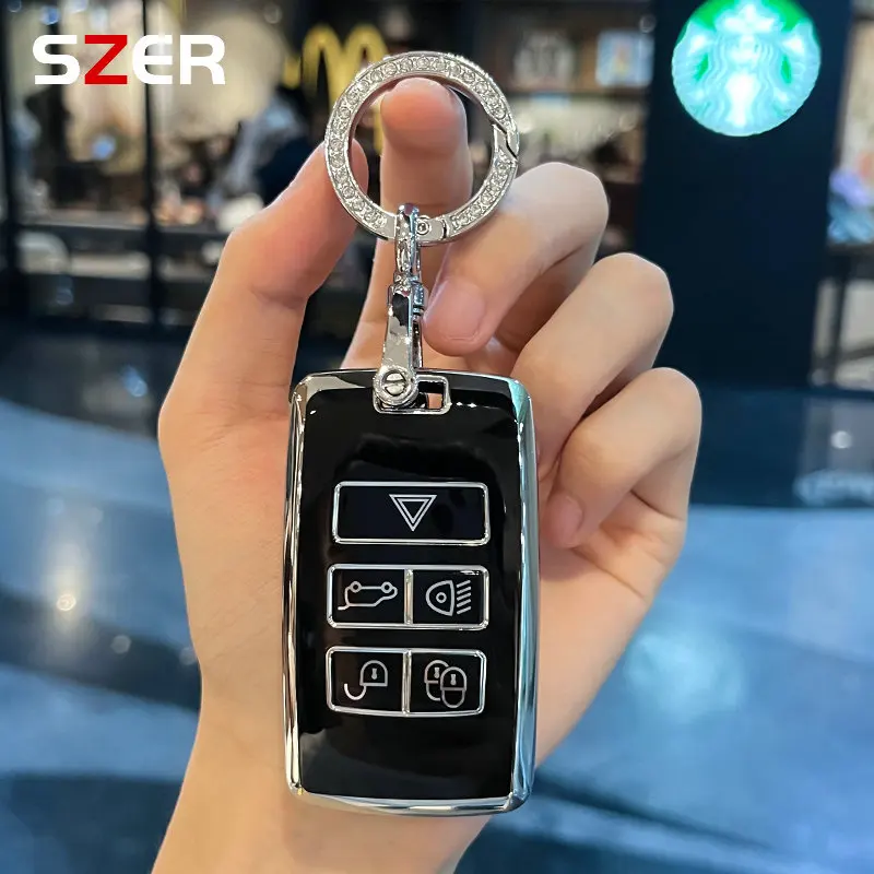 Fashion TPU Car Remote Key Case Cover Shell Fob For Land Rover Range Rover Evoque Discovery Sport Velar For Jaguar XE E-PACE XF view 3