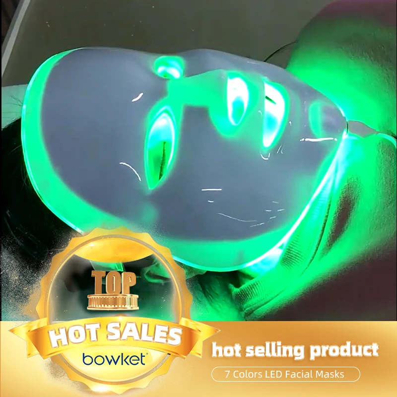 Face Shield 7 Color Skin Scrubber with Light Therapy for Photon Facial Anti-Aging Wrinkles Reduction Skin Tightening