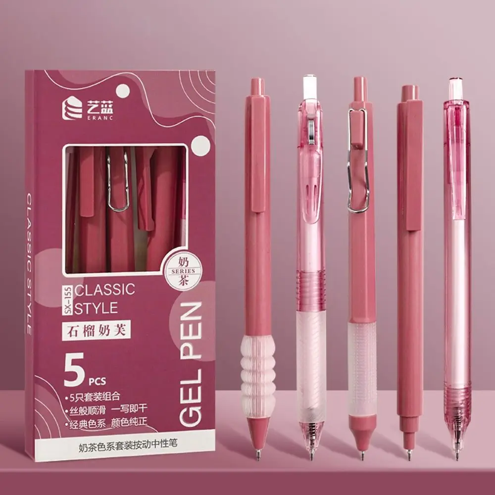 5 teile/satz kawaii Stift schwarze Tinte Gel schreiber doppel köpfige Text marker ästhetische Schreibwaren Stift Set Kugelschreiber zurück in die Schule