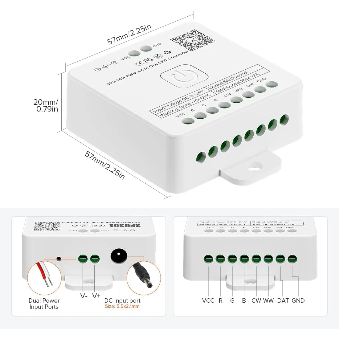 FCOB WS2811 어드레서블 RGB COB LED 스트립 12v 24v 720LEDs/m SP530E 2.4GHz 블루투스 컨트롤러 & RC3/RB3 리모컨 1m2m3m4m5m 세트