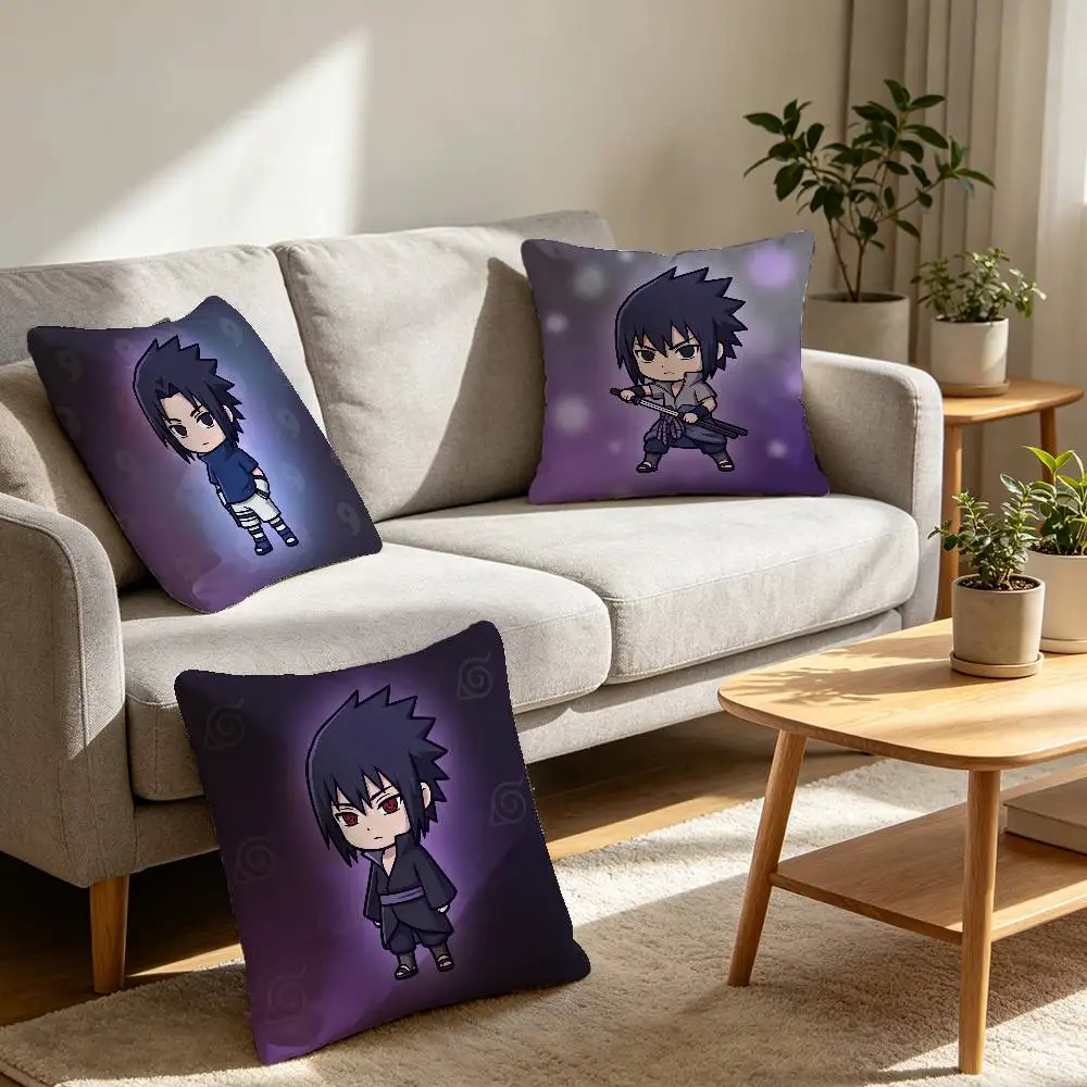 Uchiha Sasuke Throw Pillow Cover High Color Restoration Brushed Polyester Car Sofa Decor Soft Washable Cushion Covers