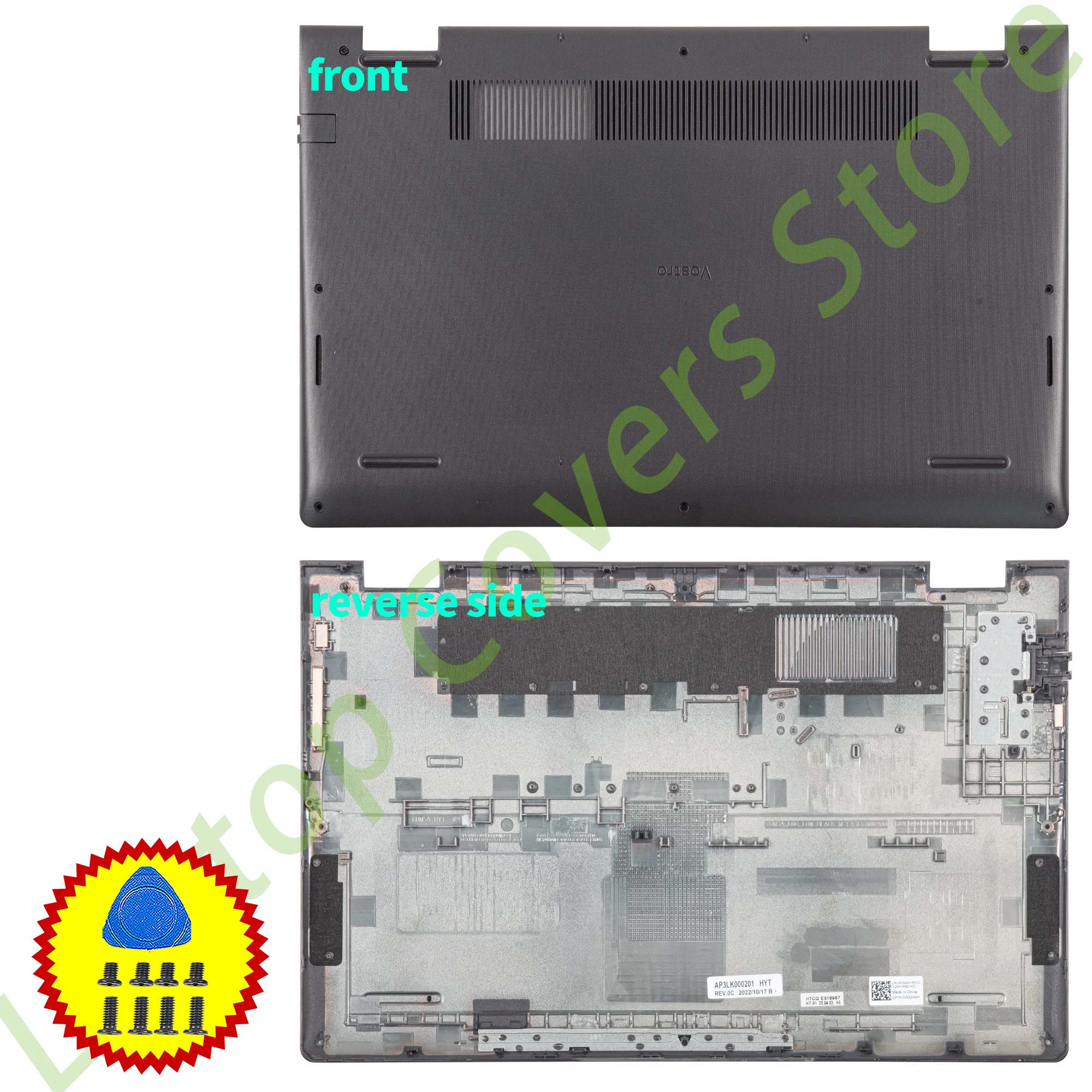 Neue LCD-Rückseite/Lünette/Scharniere für Vostro 15 3510 3511 3515 3520 3525 V3510 Kunststoffteile Handballenauflage Untergehäuse 15,6 Zoll