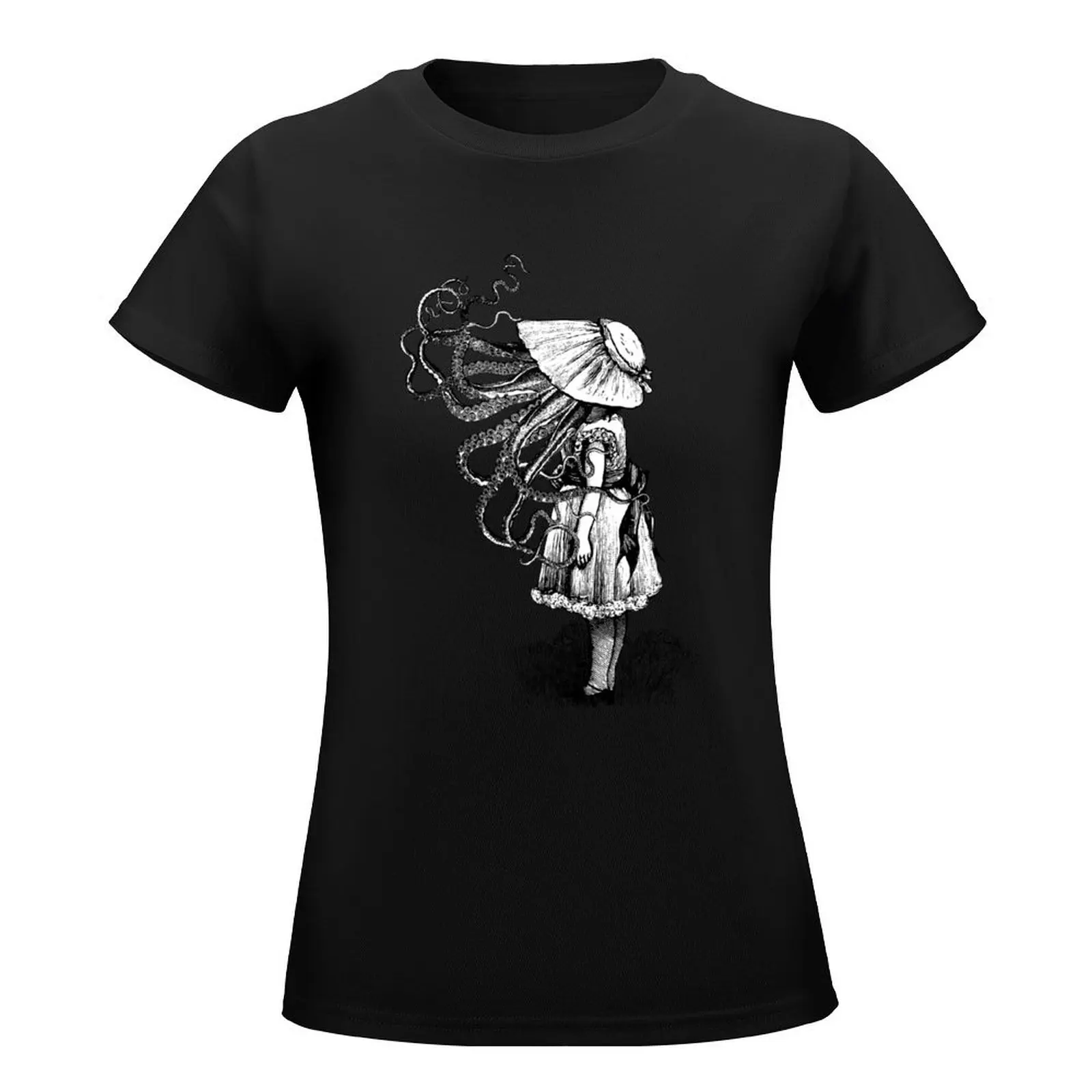 Victorian Squid faced girl T-Shirt summer tops funny shirts graphic tees plus size tops clothes for woman