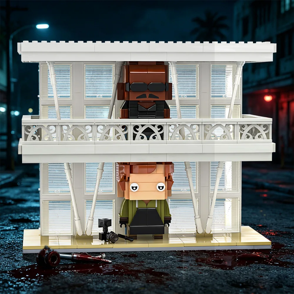 MOC Dexteres Morganes Blocos de Montar: Kit de Cenário de Clínica do Filme com Figura de Michael C. Hall, Brinquedo de Blocos, Presente para Adultos