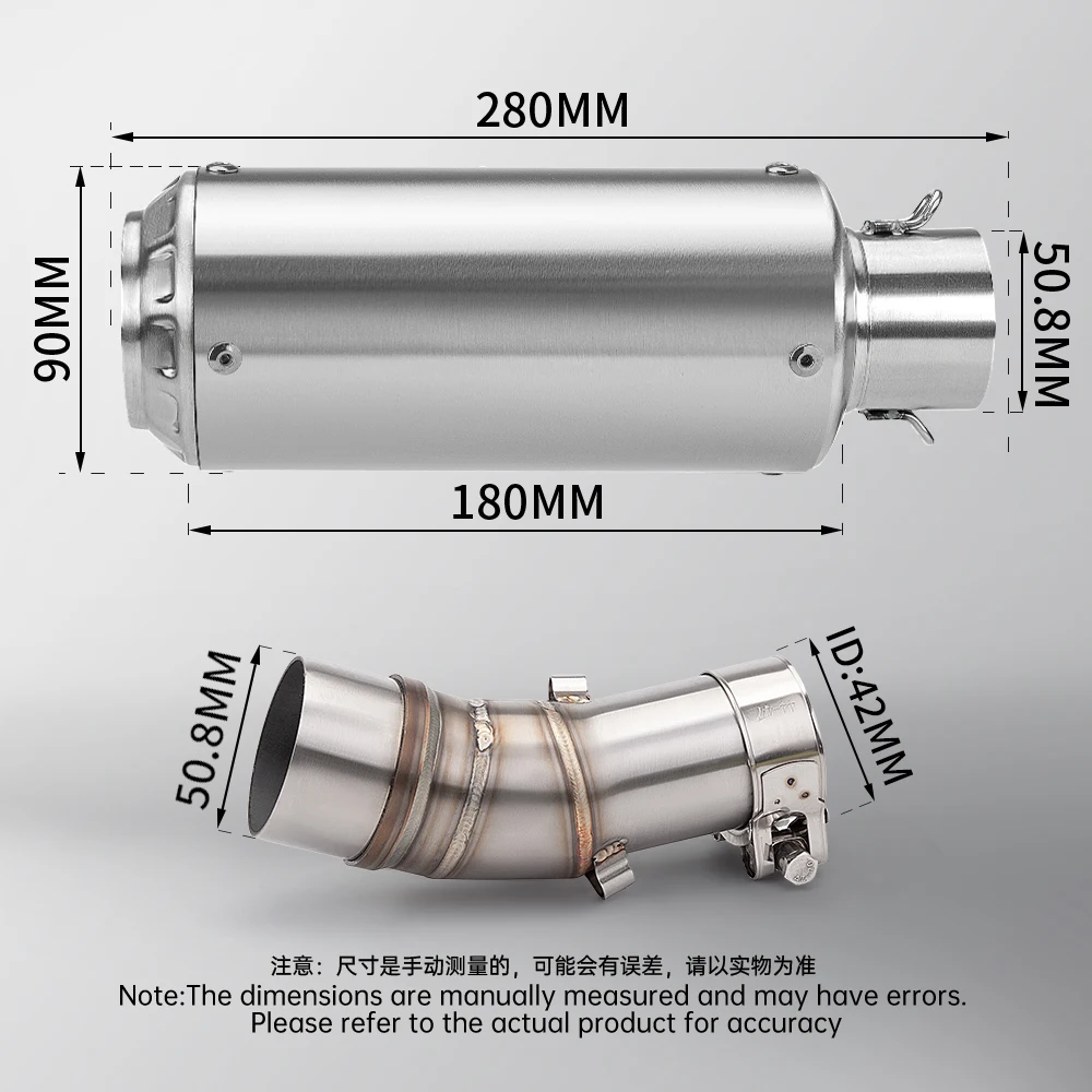 

For Kawasaki ER6N ER6F Versys650 Z650 Ninja650 51mm Motorcycle Exhaust System Modified Middle Connect Pipe Muffler C28