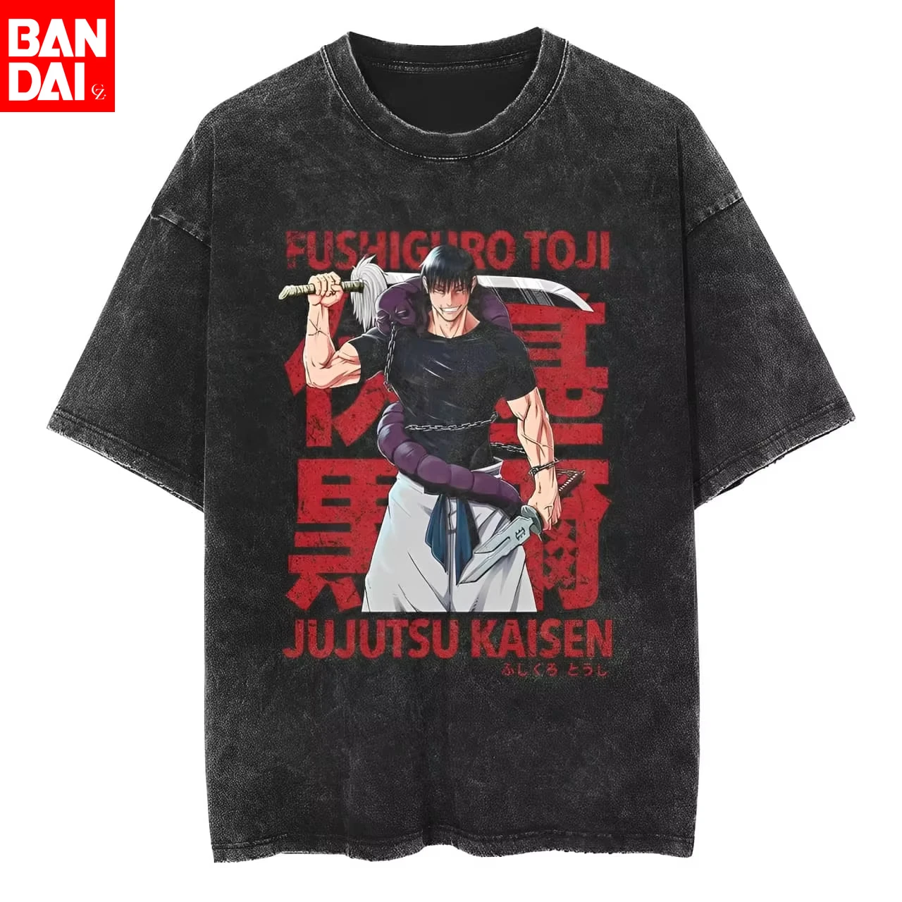 

Vintage Washed Jujutsu Kaisen Ryomen Sukuna T-Shirt Men Oversized Anime Graphic Tees Streetwear Harajuku Short Sleeve Tops