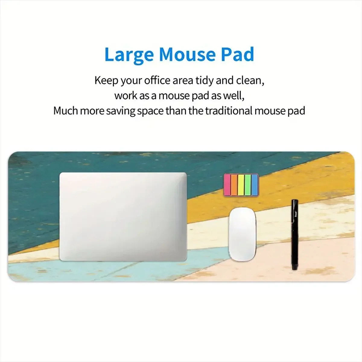 1 قطعة لوحة ماوس مطاطية أنيقة تصميم هندسي للمنزل مكتب الألعاب مكتب الملحقات الزخرفية متعدد الألوان شكل عدم الانزلاق Func