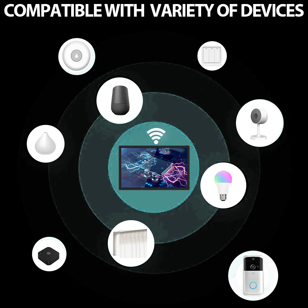 Jianshu-Panel de Control inteligente para el hogar, dispositivo con pantalla táctil de 7 pulgadas, compatible con Android, Asistente Hopanel, Tuya, Alexa y Google