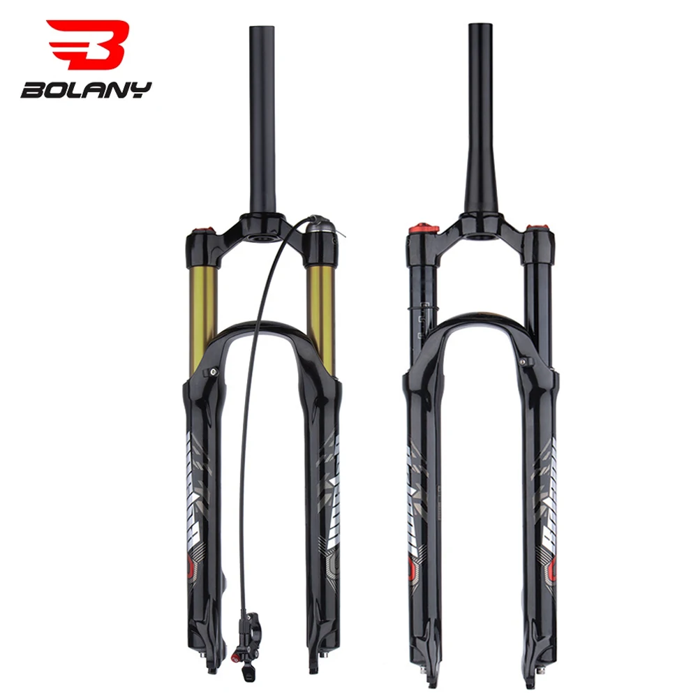 Bolany Mountain Bike Air suspension Fork 26 27.5 29inch Teflon straight tube/Tapered tube shock pneumatic MTB Front Fork