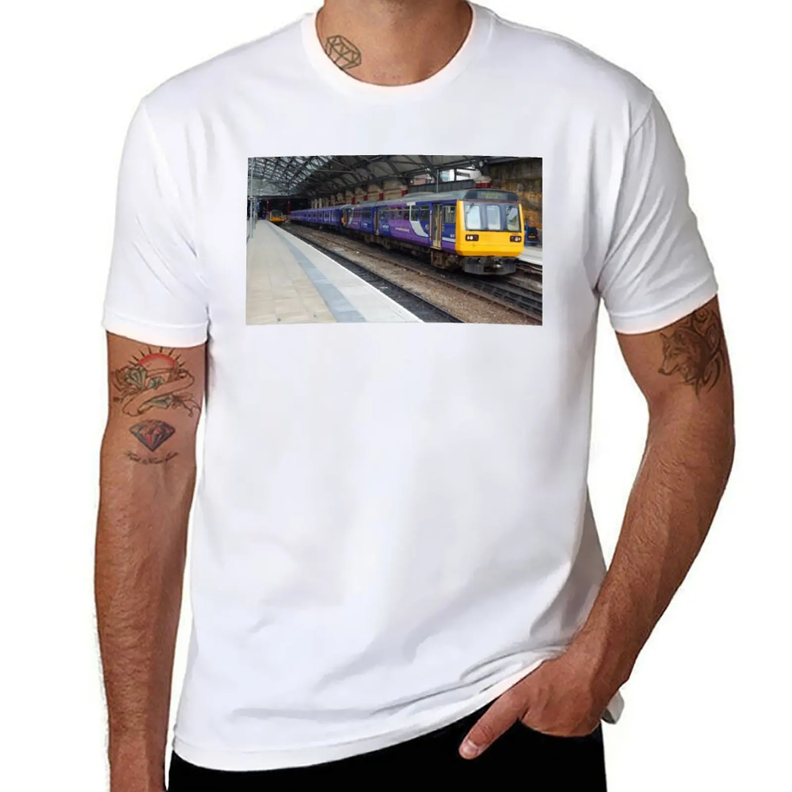 

Northern Class 142 Pacer at Liverpool Limet Street T-Shirt blue archive graphics t shirt for men