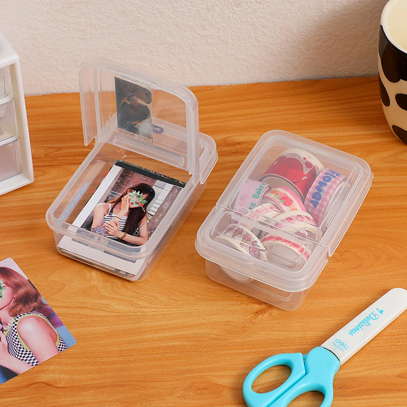 Transparent Photocards Storage Box Card Holder Organizer Storage Jewelry Stationery Box