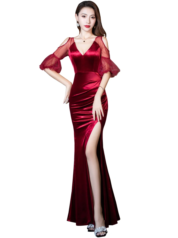 Sexy Abendkleid neue High-End-Bankett Stil Fischschwanz Licht Luxus Mode Promi Dress vestido elegantes para Mujer Ballkleid