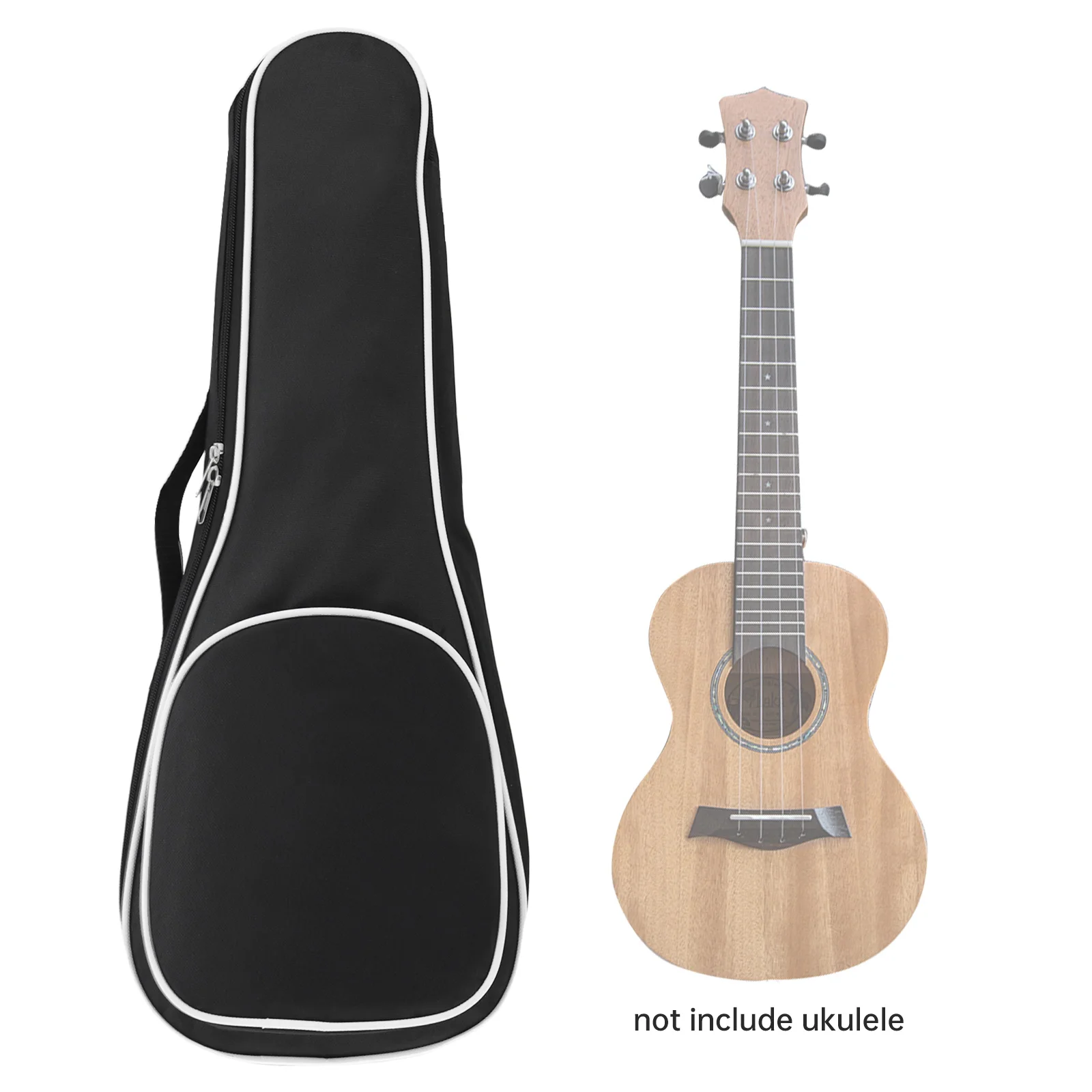 21/23/26 Zoll tragbare schwarze Ukulele-Tasche, 5 mm Schwamm, weiche Hülle, Gig-Ukulele, Mini-Gitarre, wasserdichter Rucksack – Detail 7