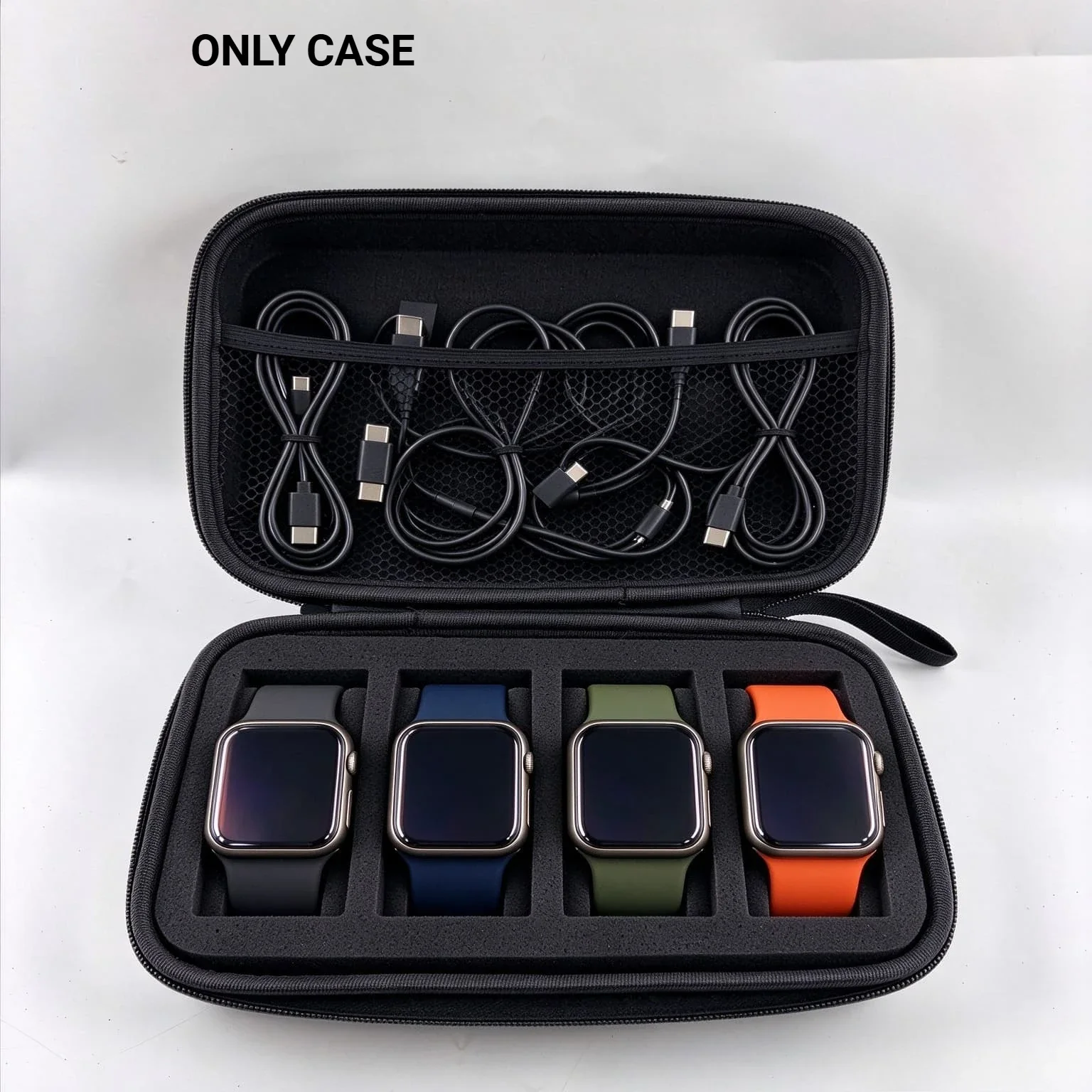 Hard Shell EVA Smartwatch Carrying Case,DIY Pre‑cut Sponge Protective Storage Pouch for Hk8 Hk9 Gs8 Gs9 Zeblaze Fire‑bolt Watch