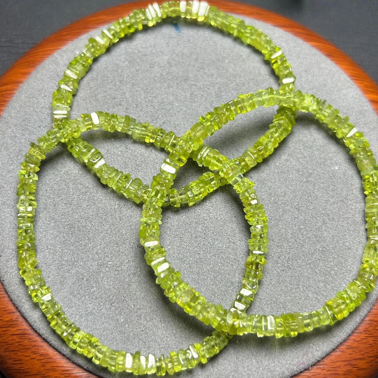 

1 Pc Fengbaowu Natural Peridot Bracelet 4MM Faceted Beads Reiki Healing Stone Jewelry Gift For Women