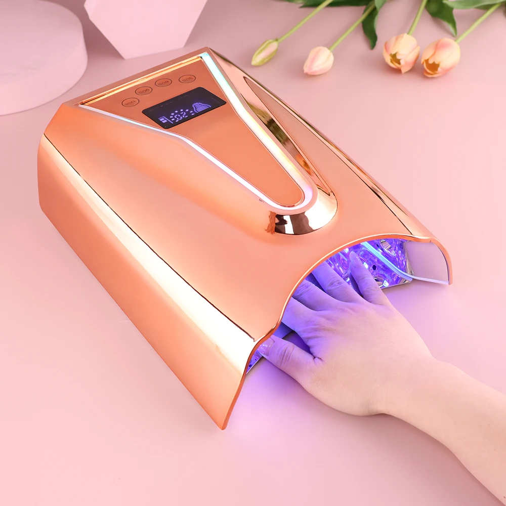 

128W High Power Cordless UV LED Nail Lamp Pro Cure Rechargeable Gradient Shell Nail Dryer For Curing Polish Wireless Battery