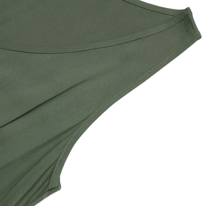 Women's Light Green Sleeveless Button Front Slit Maxi Dress Summer Boho Casual Party Vacation Belt Decor Slim Fit